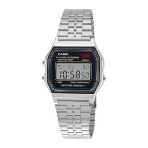 Casio Unisex Vintage A159W-N1DF Black Digital Dial Silver Stainless Steel Band D339