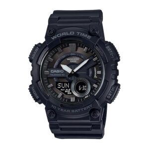 Casio Youth Series Analog-Digital Black Dial Men's Watch - AEQ-110W-1BVDF(AD218)